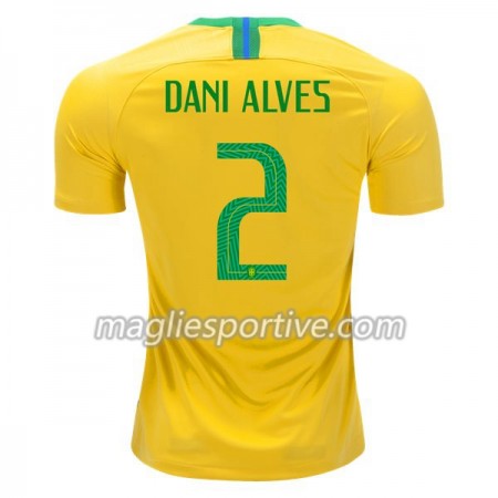 Completo Calcio Brasile Dani Alves 2 Divisa Prima Mondiali 2018